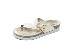 Mephisto Helen Womens Toe Loop Sandals Metallic Gold Leather Size 37